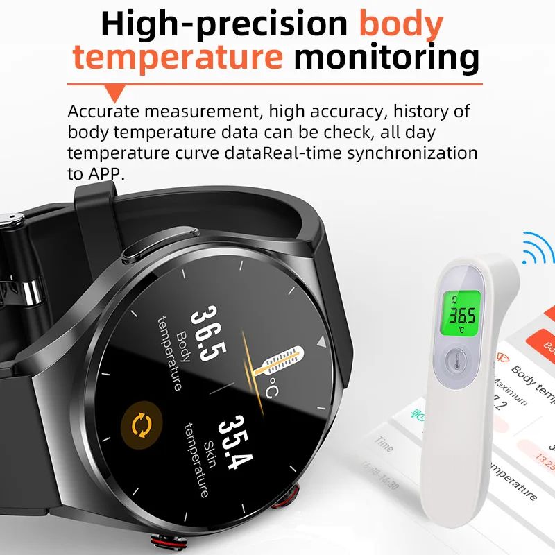 Smart Health Fitness Tracker ECG SpO2 Blood Glucose Pressure Watch Men Women Blood Sugar Monitor Smartwatch For Android IOS