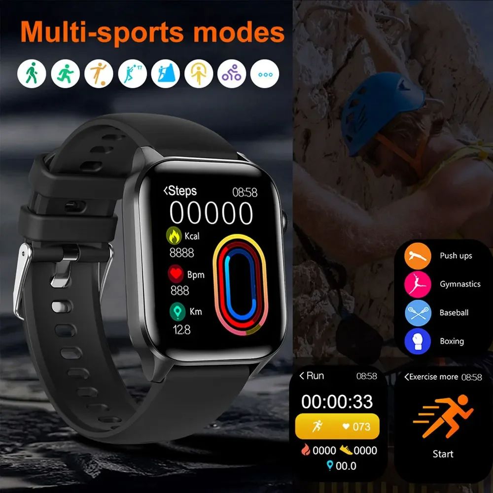 2024 New T12Pro IP67 Bluetooth Smartwatch Suitable for Android IOS Callable Motion Tracking SMS Push Smart Watch Bracelet