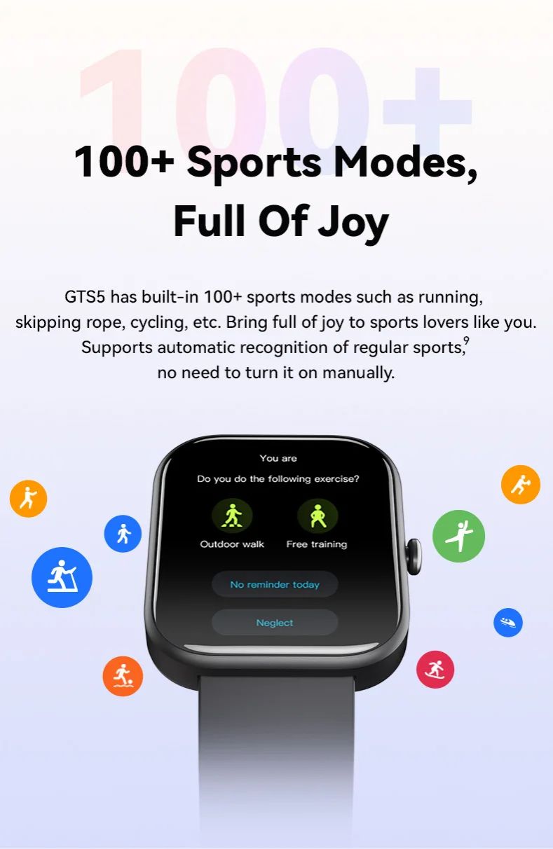Original GTS5 Smartwatch Blood-oxygen Saturation Measurement 60+ Sports Modes Health Assistant Smart Watch For Android IOS Phone