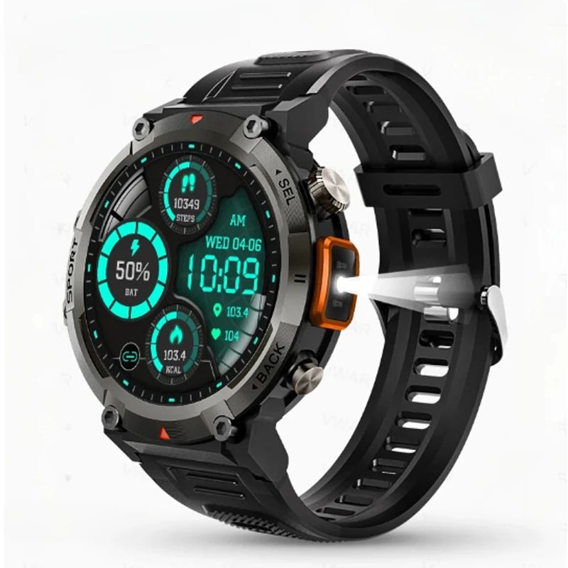 New arrival S100 Smart Watch Men With Flashlight Outdoor Sport Fitness Tracker Blood Pressure Clock Waterproof Smartwatch