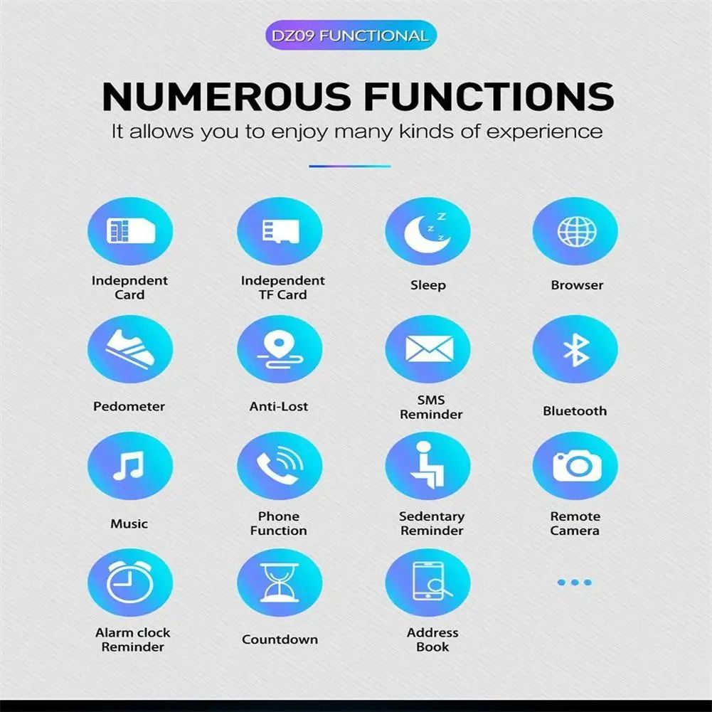 DZ09 Professional Smart Watch Support TF Card SIM Sleep Monitor Fitness Tracker Remote Control Music Camera Watch For Android