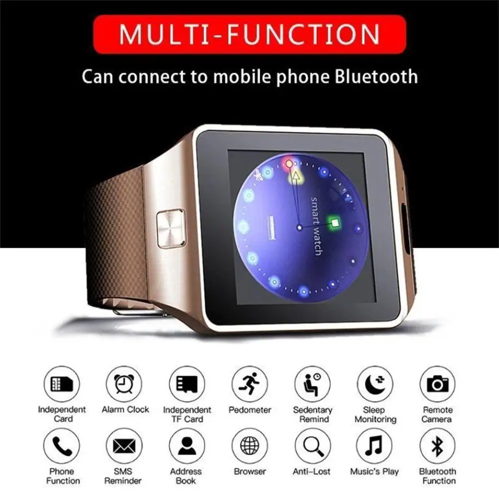 DZ09 Professional Smart Watch Support TF Card SIM Sleep Monitor Fitness Tracker Remote Control Music Camera Watch For Android