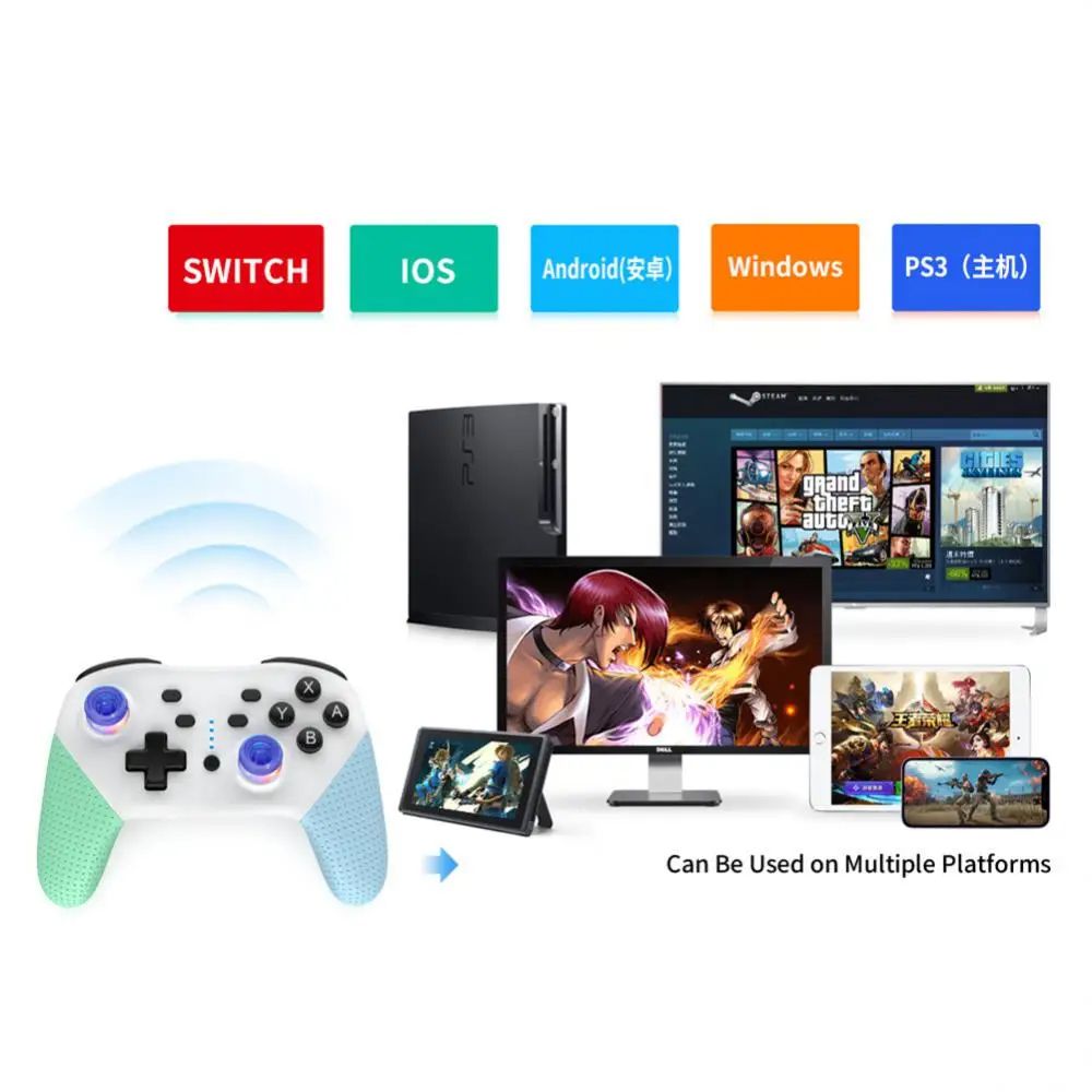 Wireless Controller For Switch Professional Lag-free Gamepad With Six-axis Dual Vibration Game Joystick