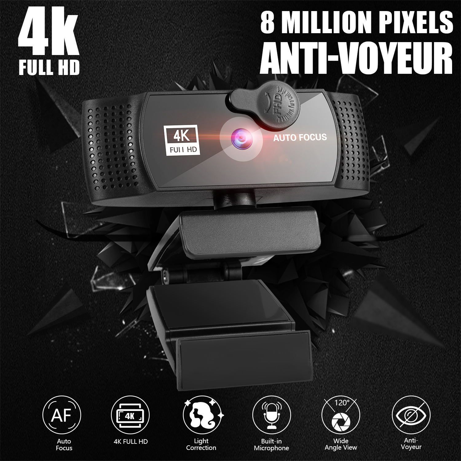 8K 4K 1K Full HD Web Camera With Microphone USB Plug Web Cam For PC Computer Laptop YouTube Skype Whatsapp Video Mini Camera 4K