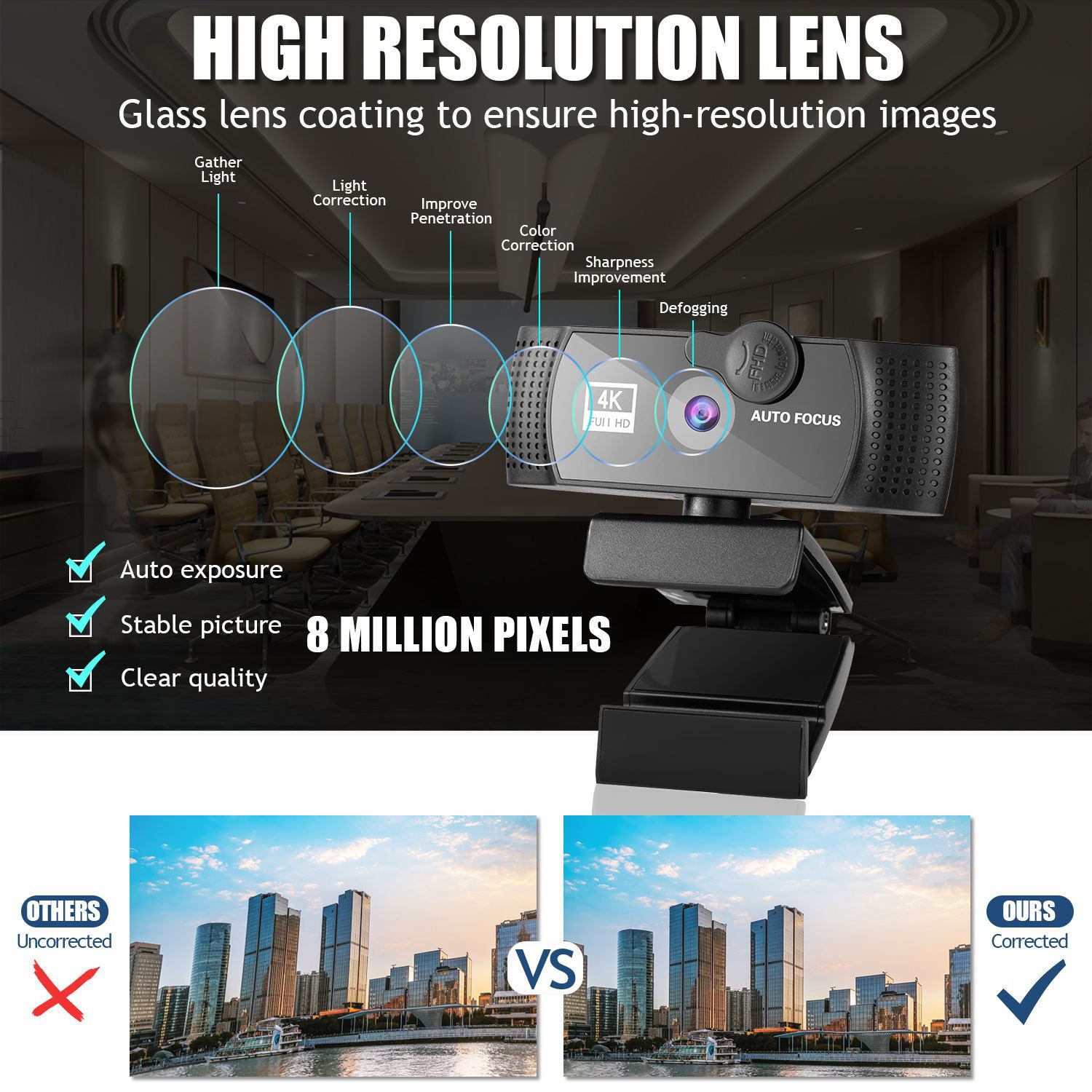 8K 4K 1K Full HD Web Camera With Microphone USB Plug Web Cam For PC Computer Laptop YouTube Skype Whatsapp Video Mini Camera 4K