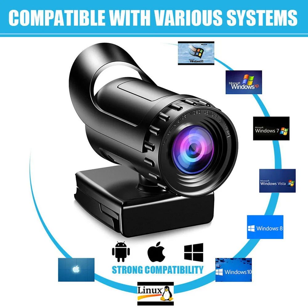 1080p Webcam 4K Web Camera with Microphone PC Camera 60fps HD Full Webcam Web Cam For Computer Web USB 1080p Camera For PC