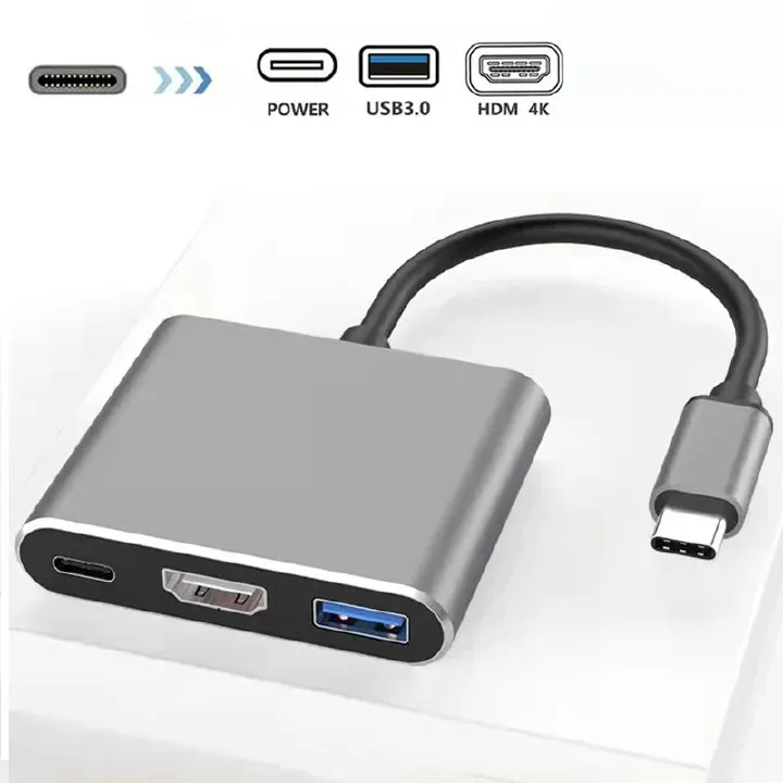 3 in 1 Usb Hub USB C to HDMI-compatible Splitter HUB Type-c to HDMI-compatible USB3.0 Docking Station For MacBook AirPro Samsung