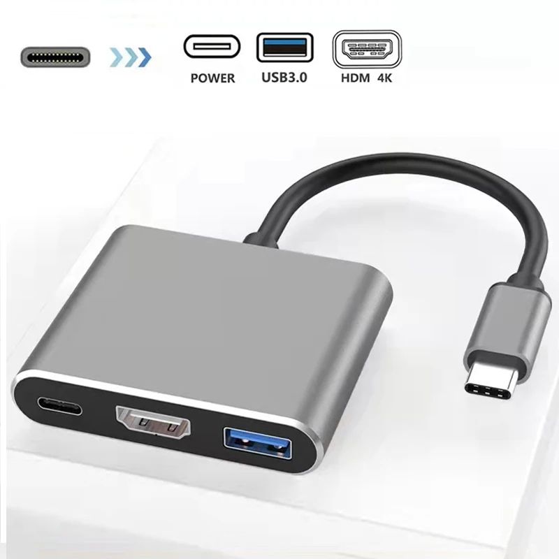3 in 1 Usb Hub USB C to HDMI-compatible Splitter HUB Type-c to HDMI-compatible USB3.0 Docking Station For MacBook AirPro Samsung