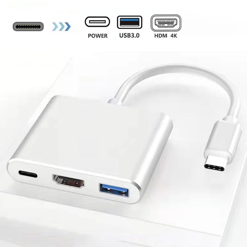 3 in 1 Usb Hub USB C to HDMI-compatible Splitter HUB Type-c to HDMI-compatible USB3.0 Docking Station For MacBook AirPro Samsung