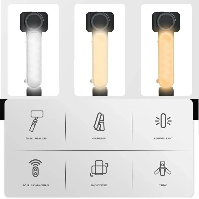 Handheld Gimbal Stabilizer Selfie Stick L09 Bluetooth Mobile Phone Holder Adjustable Fill Light Selfie Stand For IPhone/Xiaomi