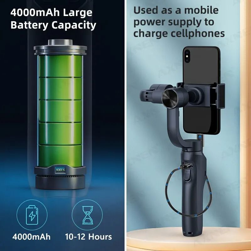 3-Axis Handheld Gimbal Smartphone Stabilizer Cellphone Selfie Stick for Android iPhone Phone Vlog Anti Shake Video Recording