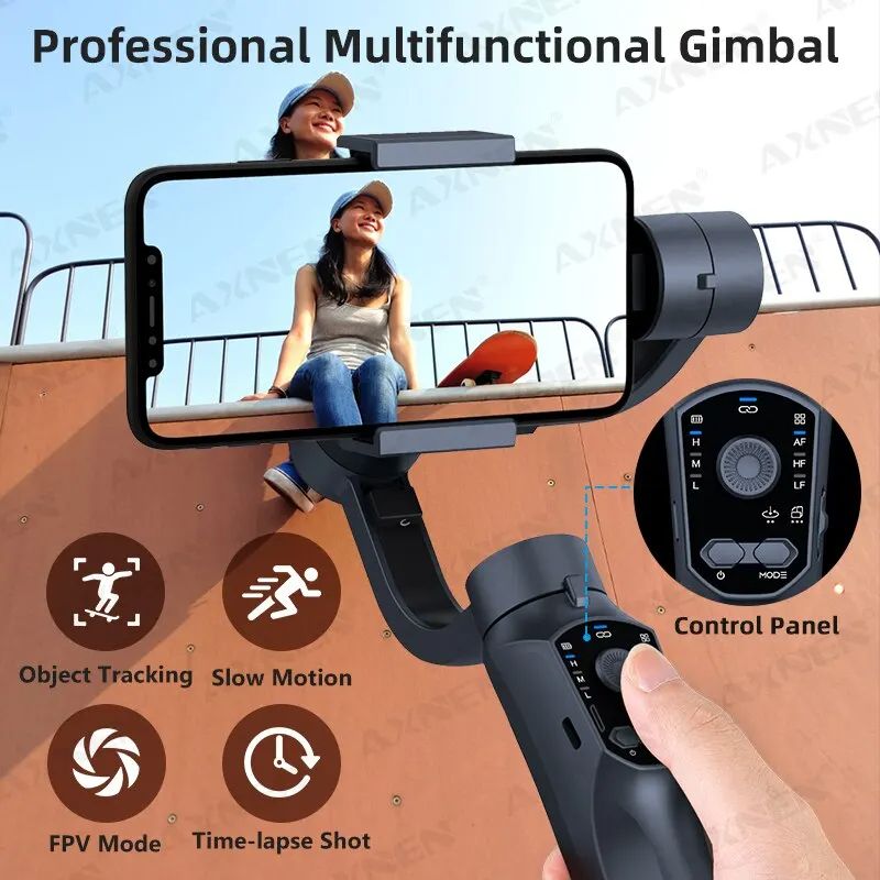 3-Axis Handheld Gimbal Smartphone Stabilizer Cellphone Selfie Stick for Android iPhone Phone Vlog Anti Shake Video Recording