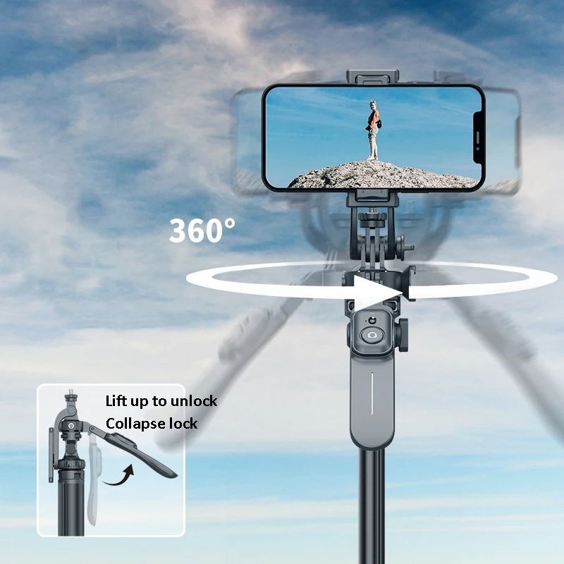 C05 2m Multifunctional Metal Tripod Selfie Stick Rotating Bracket With Remote Control For Phone / SLR Panoramic Action Camera