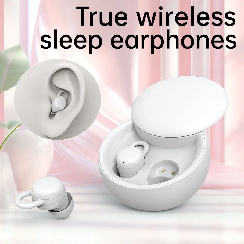 Mini Sleep wireless headphones bluetooth headset invisible earbuds Dual noise reduction with mic earphones Sliding Cover Design