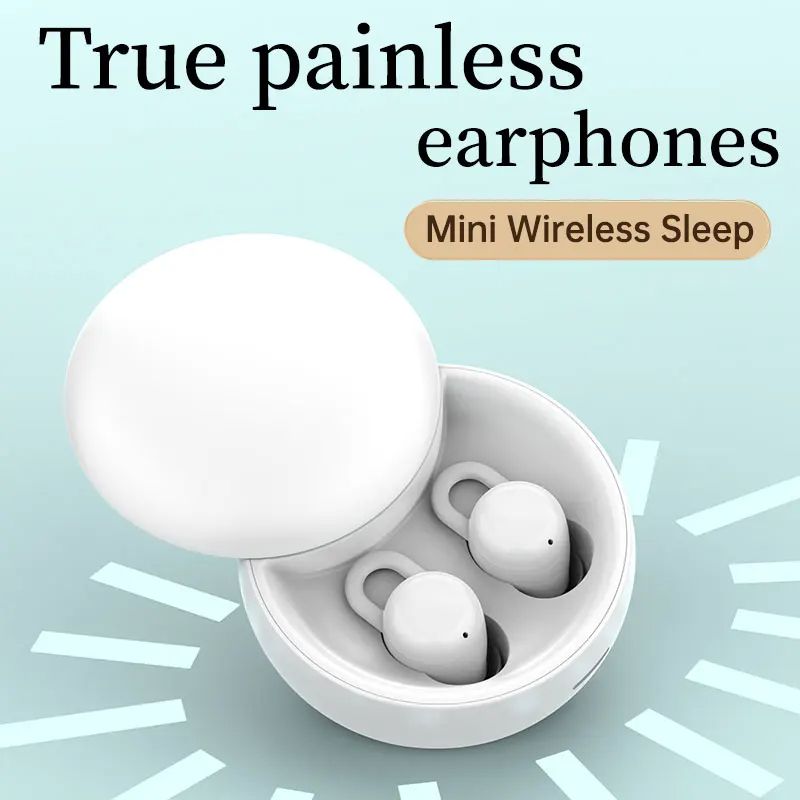 Mini Sleep wireless headphones bluetooth headset invisible earbuds Dual noise reduction with mic earphones Sliding Cover Design