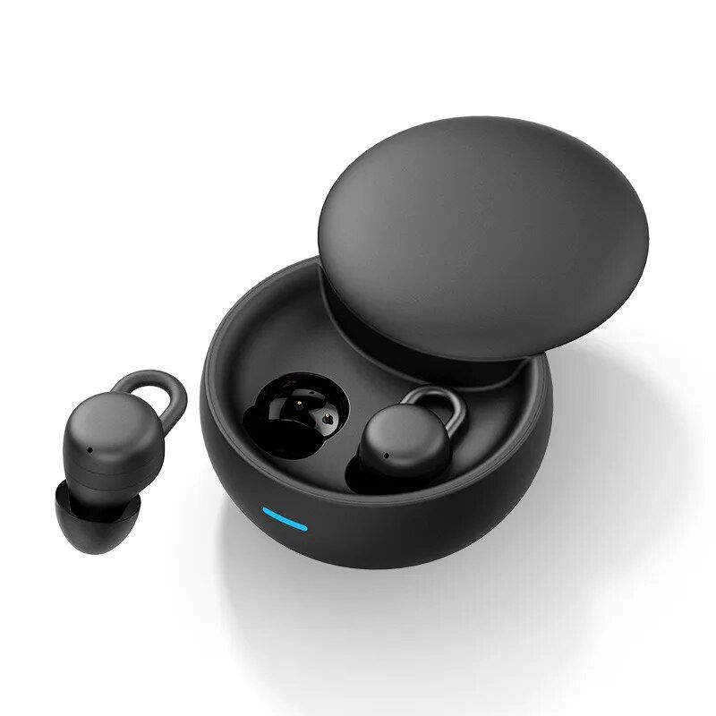 Mini Sleep wireless headphones bluetooth headset invisible earbuds Dual noise reduction with mic earphones Sliding Cover Design