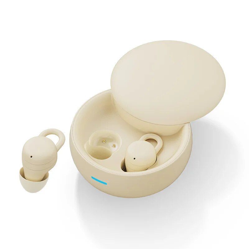 Mini Sleep wireless headphones bluetooth headset invisible earbuds Dual noise reduction with mic earphones Sliding Cover Design