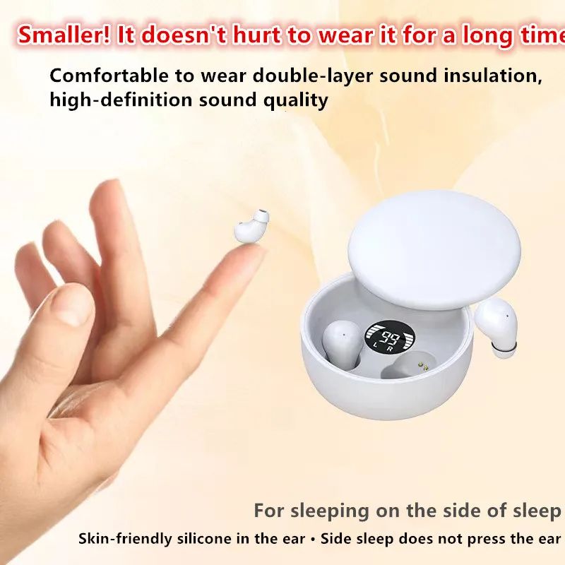 sliding wireless Bluetooth 5.4 earphones TWS ultra small Headset super mini sleep invisible Headphones in ear earplugs