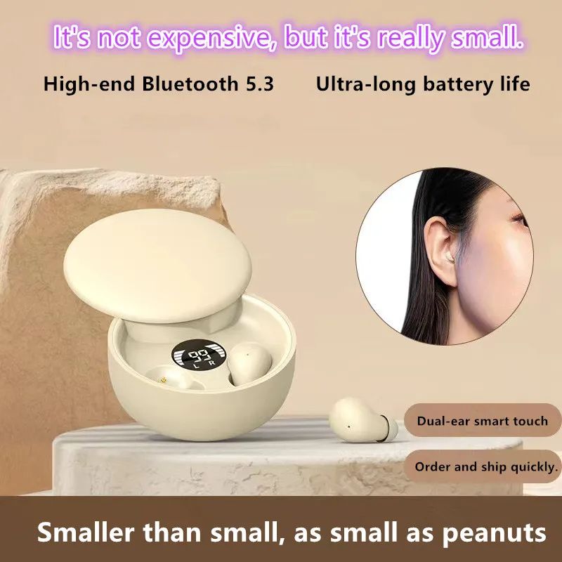 SK26 Bluetooth 5.4 Wireless Earphones Small Earbuds Sleeping Sport Invisible Headphones Bass Sound Quality Headset Sliding Cover