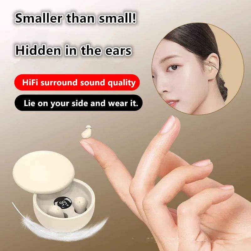 sliding wireless Bluetooth 5.4 earphones TWS ultra small Headset super mini sleep invisible Headphones in ear earplugs
