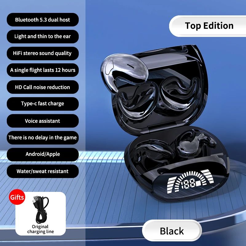 Tiny Mini Headphones Sleep Invisible Earbuds Hidden Noise Cancelling TWS Wireless Headsets Sports Stereo Bluetooth 5.3 Earphone