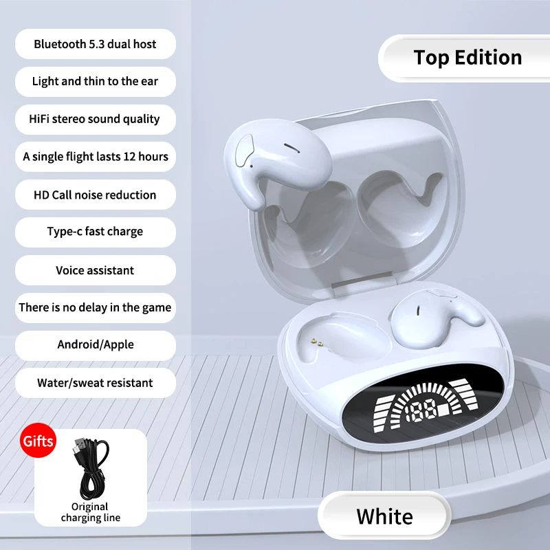 Tiny Mini Headphones Sleep Invisible Earbuds Hidden Noise Cancelling TWS Wireless Headsets Sports Stereo Bluetooth 5.3 Earphone