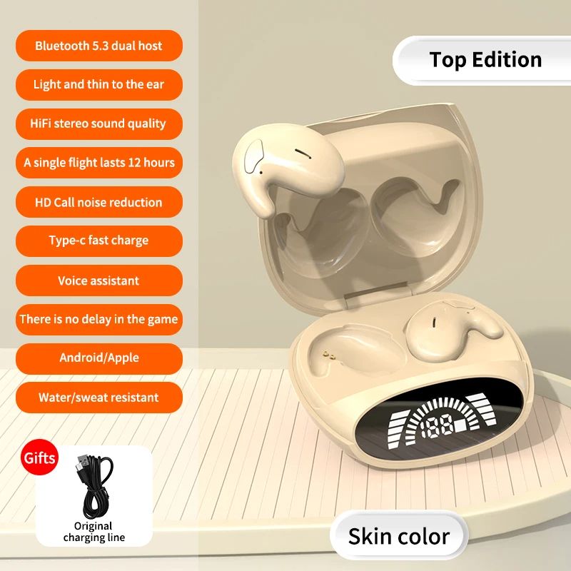 Tiny Mini Headphones Sleep Invisible Earbuds Hidden Noise Cancelling TWS Wireless Headsets Sports Stereo Bluetooth 5.3 Earphone