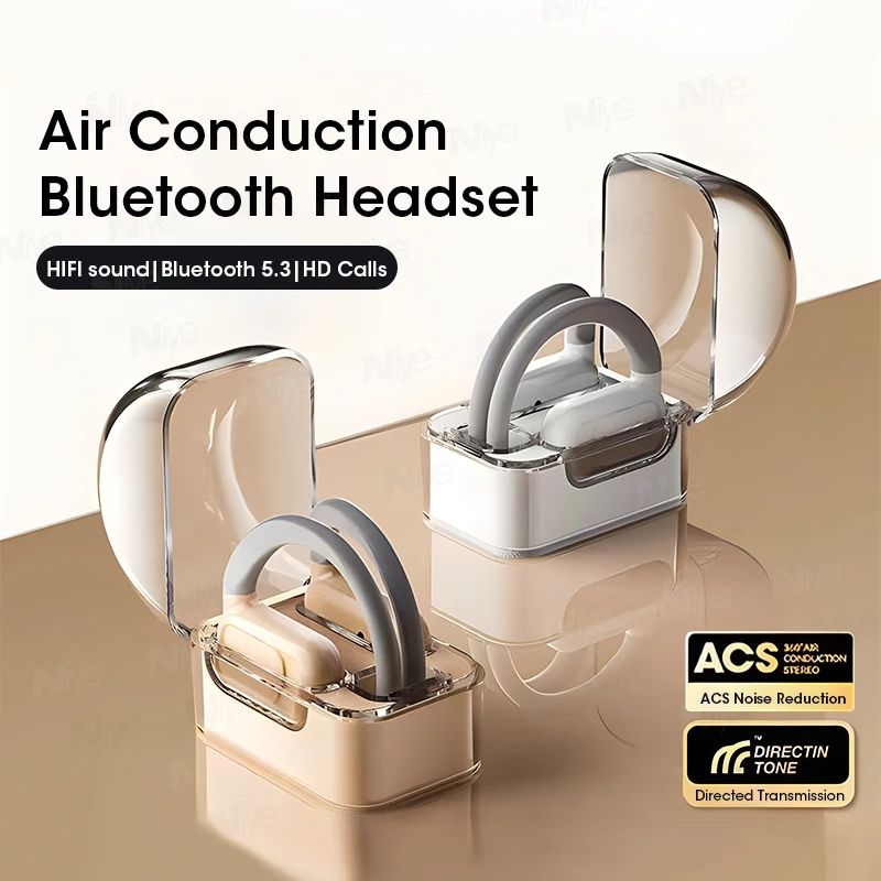 Wireless Headphones OWS Earbuds Deep Bass Rotable Earhook Open Ear Earphones Bluetooth 5.3 with Mic for Drivers Office Sports