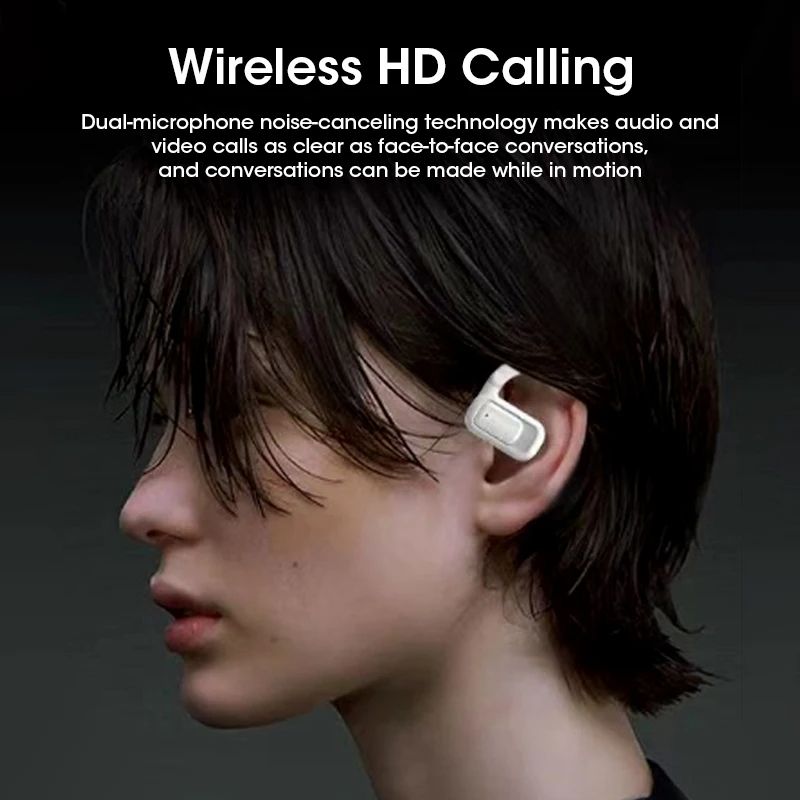 Wireless Headphones OWS Earbuds Deep Bass Rotable Earhook Open Ear Earphones Bluetooth 5.3 with Mic for Drivers Office Sports