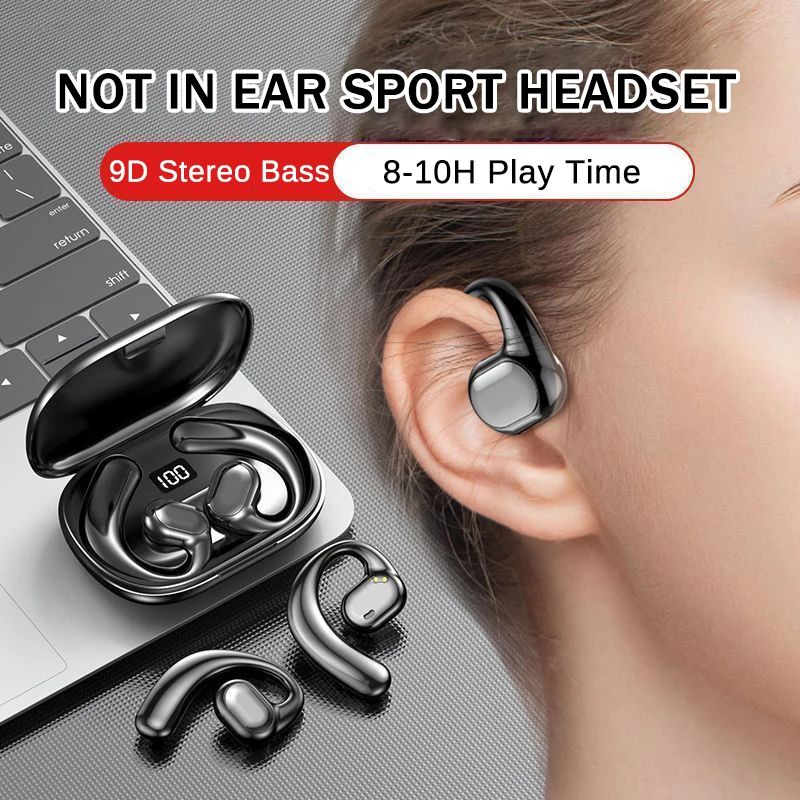 Open-Ear Bone Conduction Headphones Wireless Earbuds Bluetooth 5.3 Quality Sound Air Conduction Waterproof Sport Driving Headset