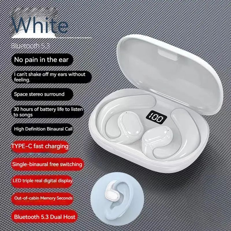Open-Ear Bone Conduction Headphones Wireless Earbuds Bluetooth 5.3 Quality Sound Air Conduction Waterproof Sport Driving Headset