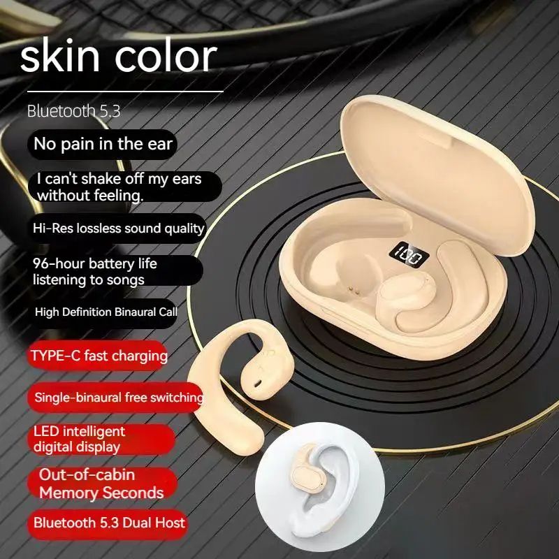 Open-Ear Bone Conduction Headphones Wireless Earbuds Bluetooth 5.3 Quality Sound Air Conduction Waterproof Sport Driving Headset