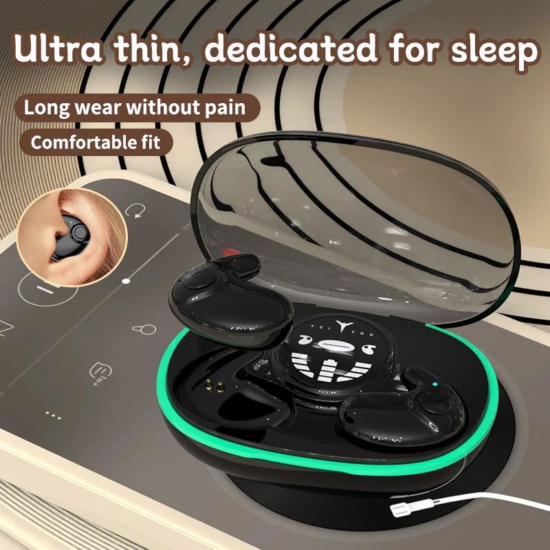 Invisible Earbuds Sleep Headphones 5.3 Wireless Bluetooth Headset Ultra-Thin Noise Reduction Stereo Earphone Waterproof