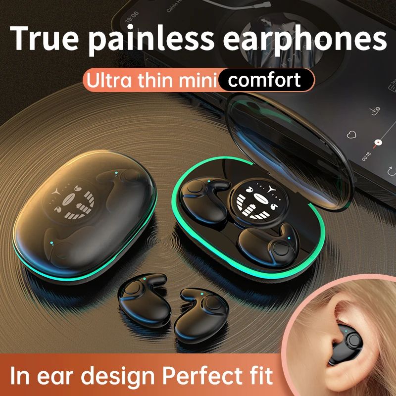 Invisible Earbuds Sleep Headphones 5.3 Wireless Bluetooth Headset Ultra-Thin Noise Reduction Stereo Earphone Waterproof