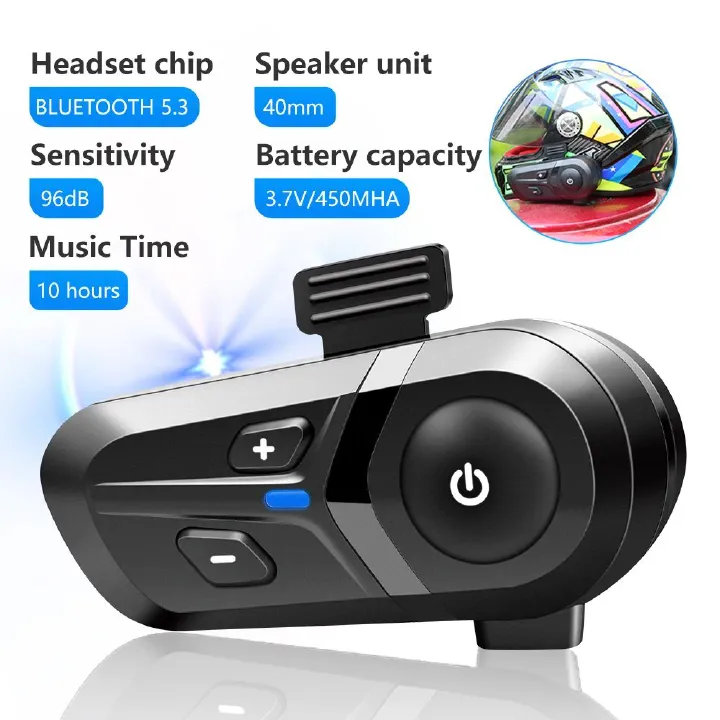 Bluetooth 5.3 Wireless Motorcycle Helmet Headset Hands-free Call Phone Motorcycle Waterproof Earphone Music Player Moto Helmet