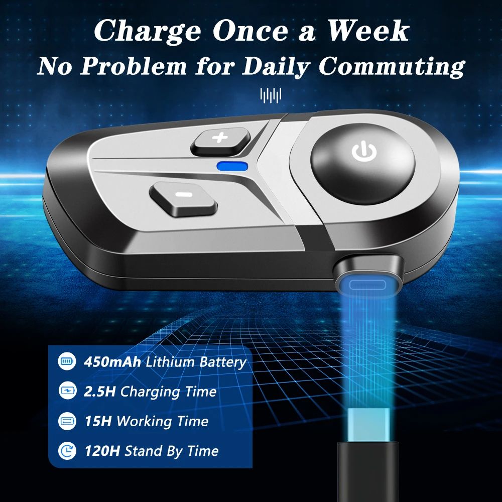 Bluetooth 5.3 Wireless Motorcycle Helmet Headset Hands-free Call Phone Motorcycle Waterproof Earphone Music Player Moto Helmet