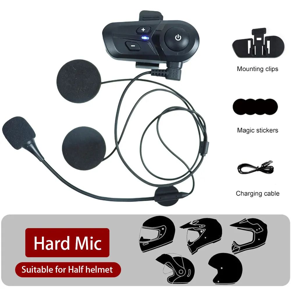 Bluetooth 5.3 Wireless Motorcycle Helmet Headset Hands-free Call Phone Motorcycle Waterproof Earphone Music Player Moto Helmet