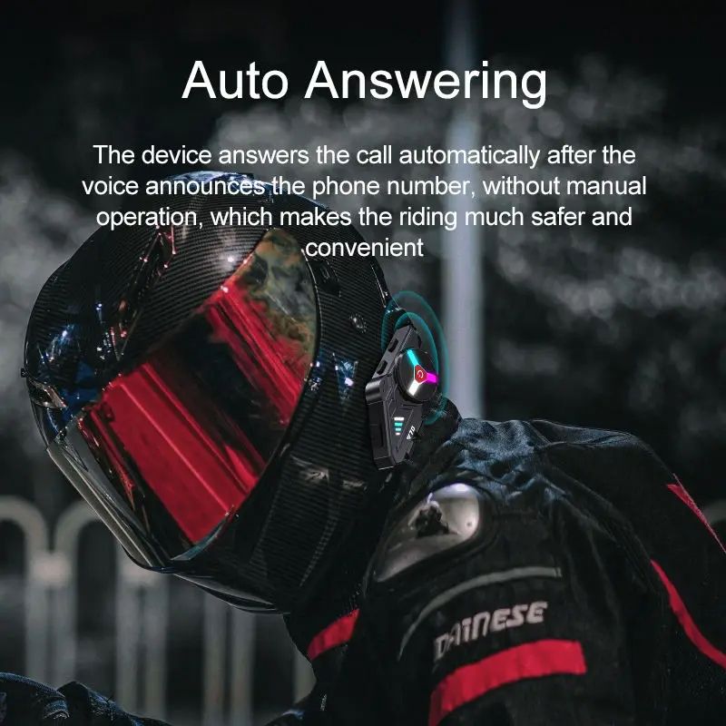 Y70 Bluetooth 5.3 Motorcycle Helmet Headset IP65 Waterproof Wireless Earphones Hands Free Call Music Headphones