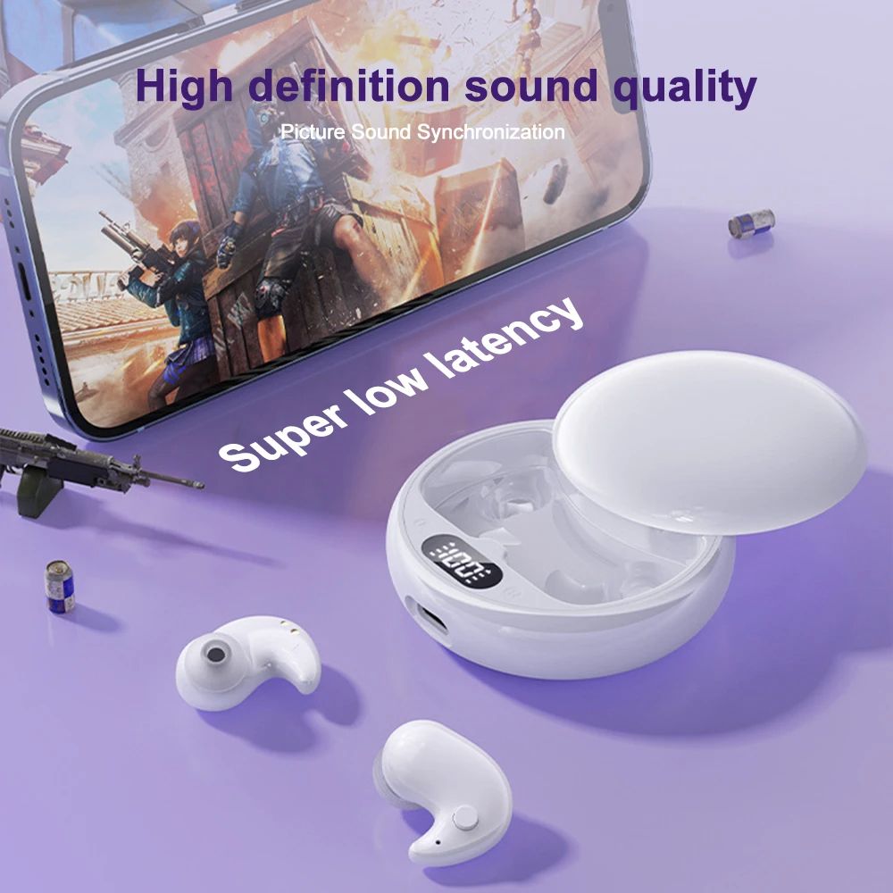 Y36 Wireless Bluetooth 5.3 Headphones TWS In-Ear Invisible Sleep Earbuds With Mic Noise Cancelling Earphones HIFI Music Headset