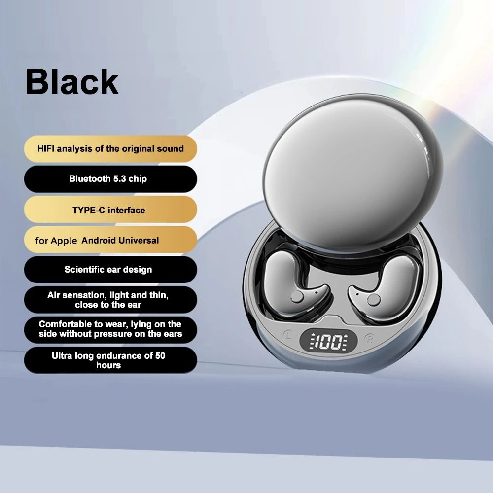 Y36 Wireless Bluetooth 5.3 Headphones TWS In-Ear Invisible Sleep Earbuds With Mic Noise Cancelling Earphones HIFI Music Headset