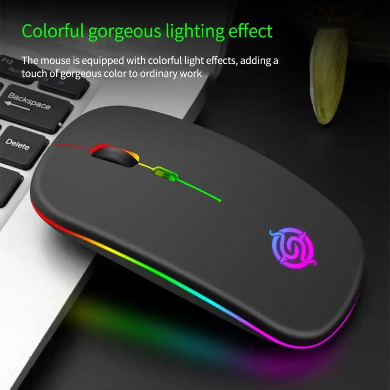 Luminous Wireless Mouse RGB Rechargeable Mouse Wireless Computer Silent Mouse LED Backlit Ergonomic Gaming Mouse For Laptop PC