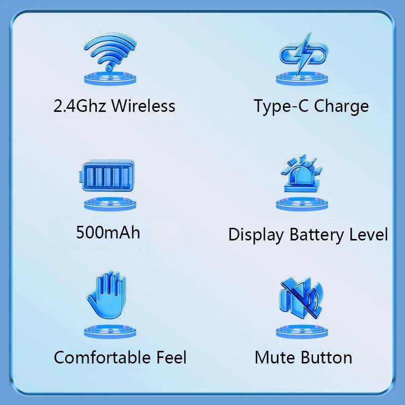 Rechargeable Wireless Mouse Display Battery Level 1600DPI Silent Transparent Mouse Ergonomic Optical Mice for PC Laptop