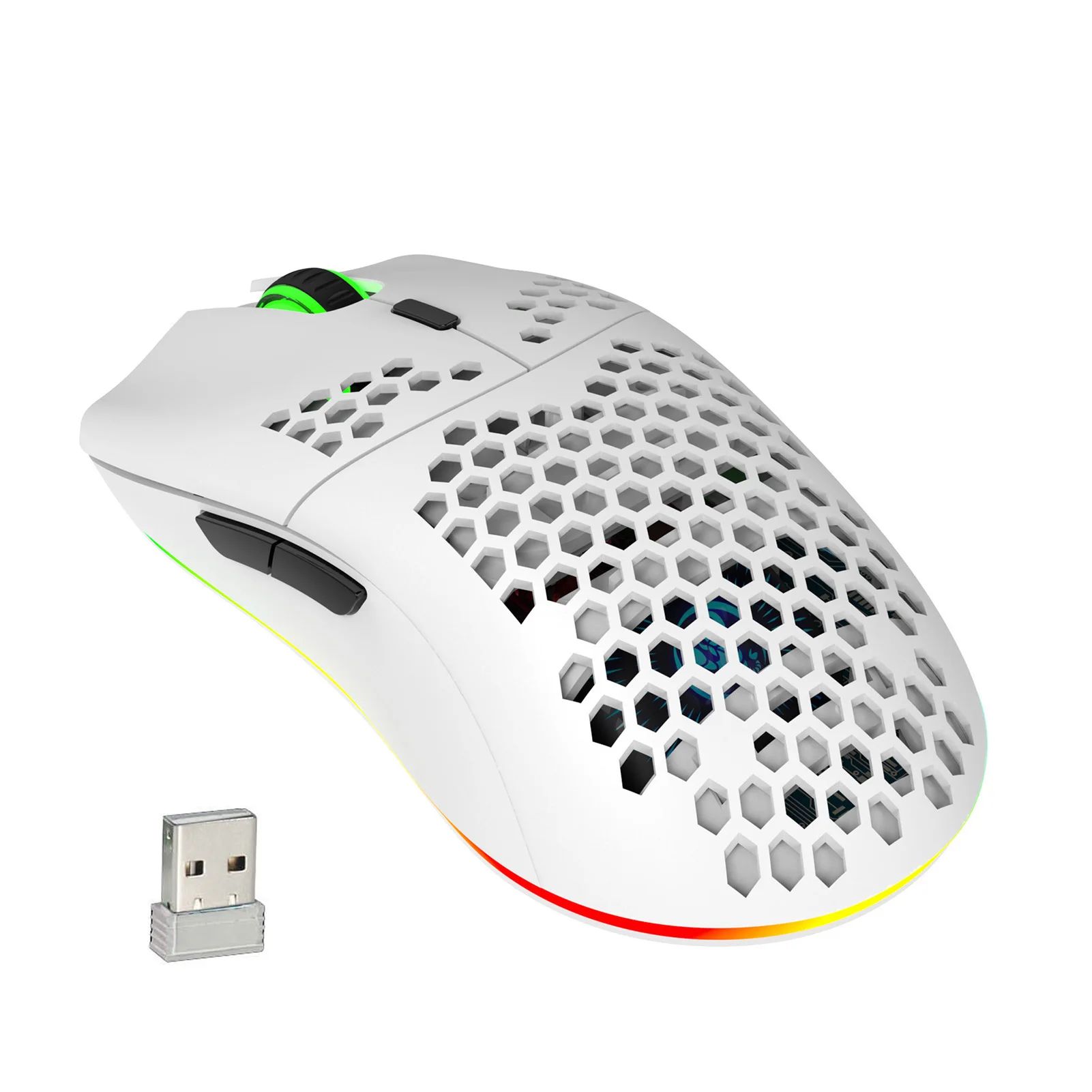 T66 RGB 2.4G Wireless Gaming Mouse RGB Lighting Charging Mouse with Adjustable DPI Ergonomic Design for Desktop Laptop