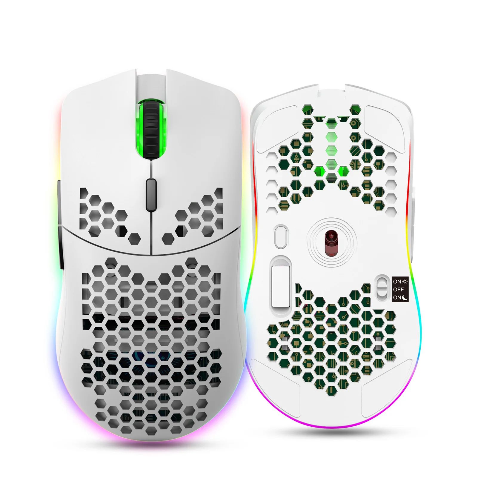 T66 RGB 2.4G Wireless Gaming Mouse RGB Lighting Charging Mouse with Adjustable DPI Ergonomic Design for Desktop Laptop