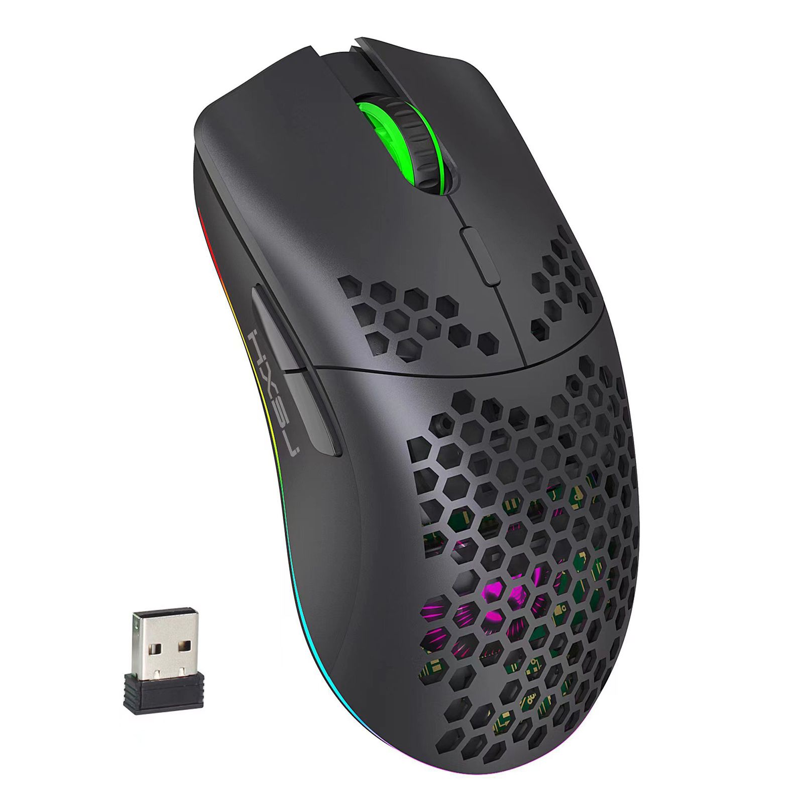 T66 RGB 2.4G Wireless Gaming Mouse RGB Lighting Charging Mouse with Adjustable DPI Ergonomic Design for Desktop Laptop