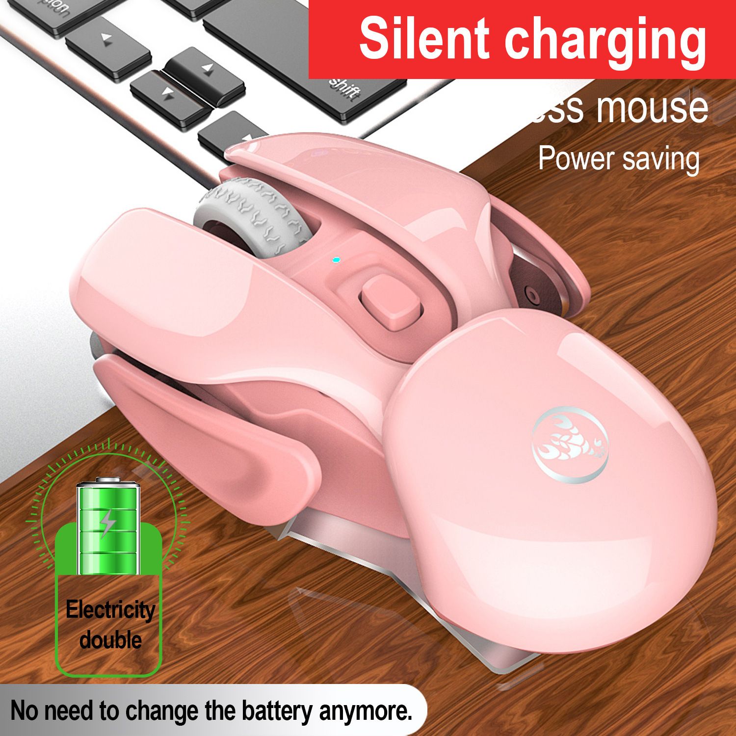 T37 Wireless Mouse USB1600dpi Rechargeable Office USB Mouse 2.4G Optical Mouse, Ergonomic Mouse for Laptop Desktop Sleep
