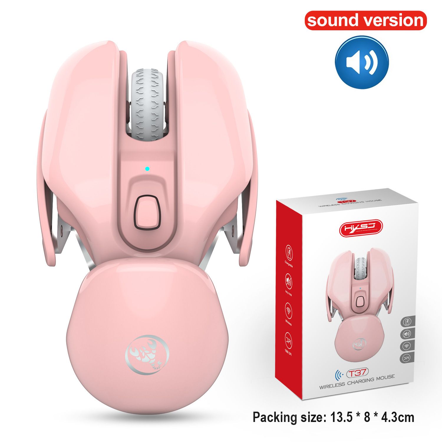 T37 Wireless Mouse USB1600dpi Rechargeable Office USB Mouse 2.4G Optical Mouse, Ergonomic Mouse for Laptop Desktop Sleep