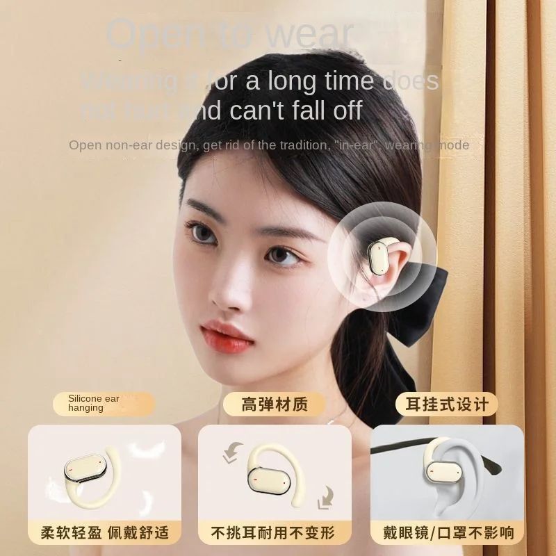 Wireless Bluetooth Headset Sports Comfortable To Wear Earphones Long Life Intelligent Digital Noise Reduction