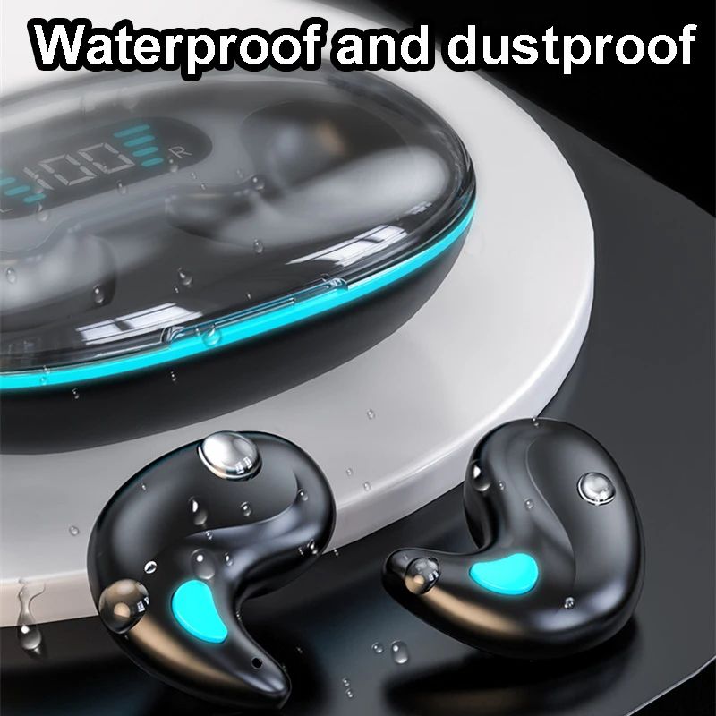 Mini Invisible Wireless Bluetooth Earphone Sleep-Friendly IPX5 Waterproof HIFI Music Earpods LED Power Display Long Battery Life Earbuds