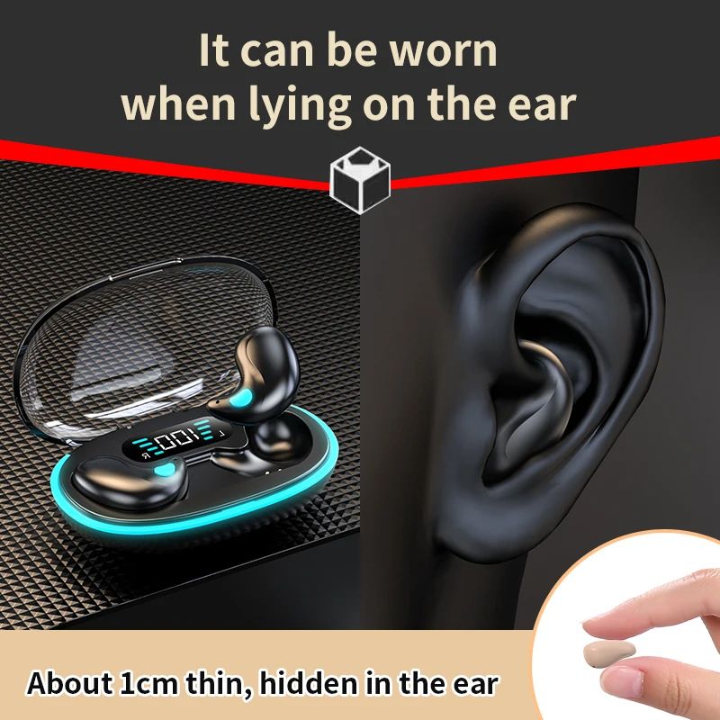 Mini Invisible Wireless Bluetooth Earphone Sleep-Friendly IPX5 Waterproof HIFI Music Earpods LED Power Display Long Battery Life Earbuds
